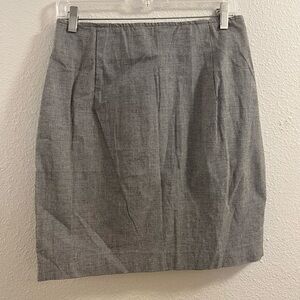 Gray Mini Pencil Skirt with Pleats for Work